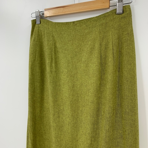 Vintage David Brooks Linen Blend Embroidered Maxi Skirt Sz 8 - Picture 4 of 11